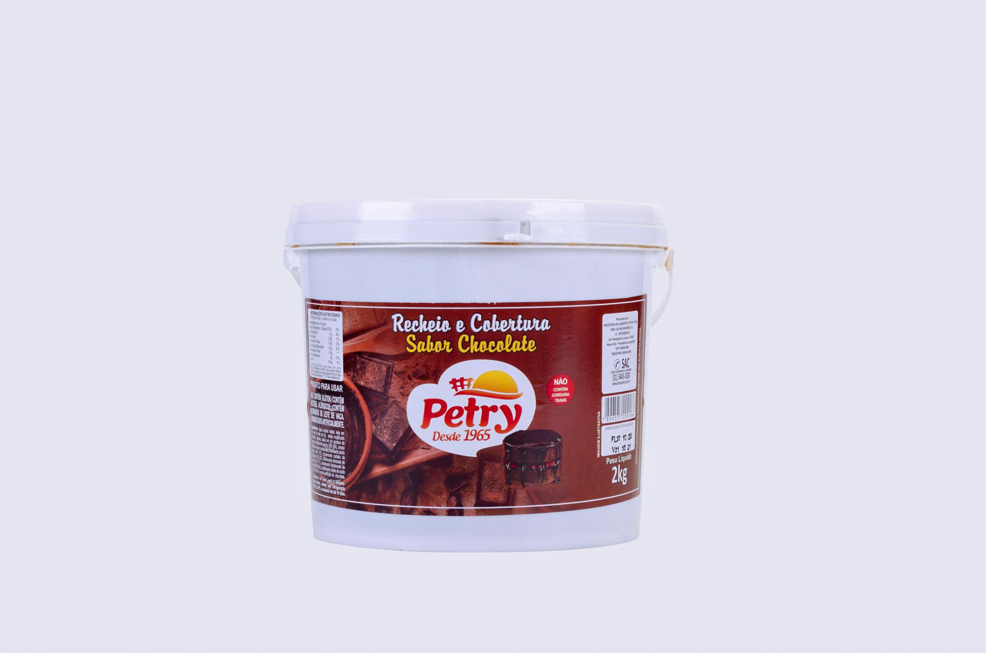 Recheio e cobertura sabor chocolate Petry 2kg