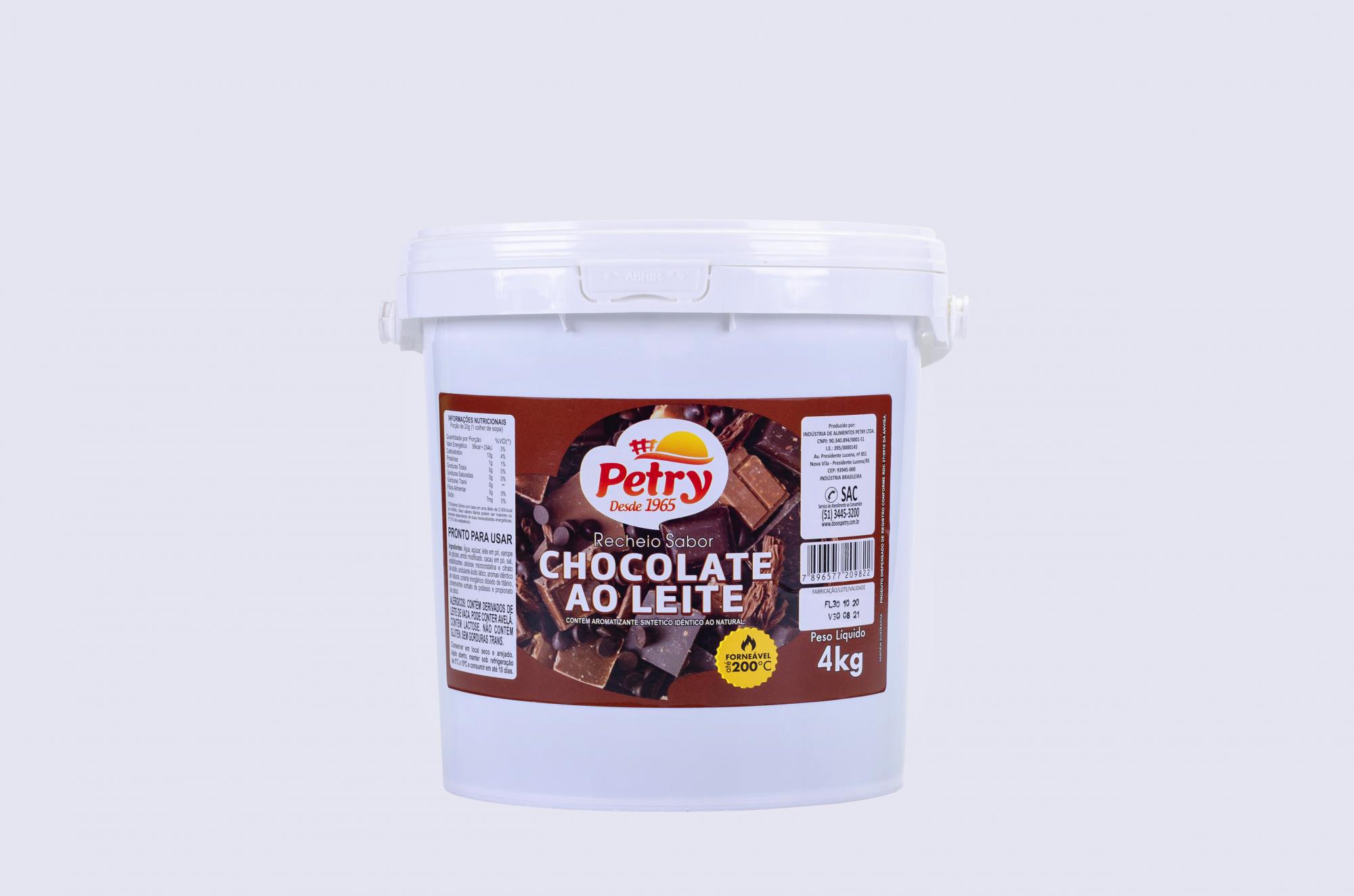 imagem de Recheio sabor chocolate ao leite Petry 4kg Forneável