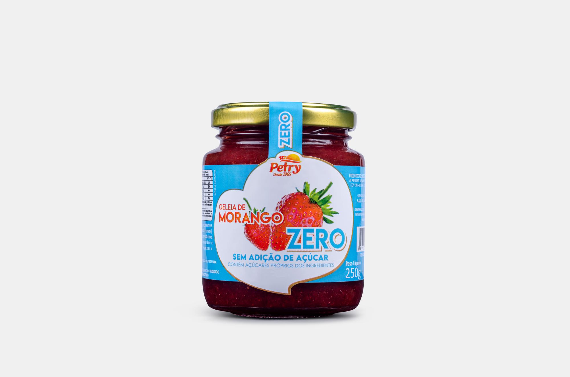 Geleia de morango zero açúcar Petry 250g