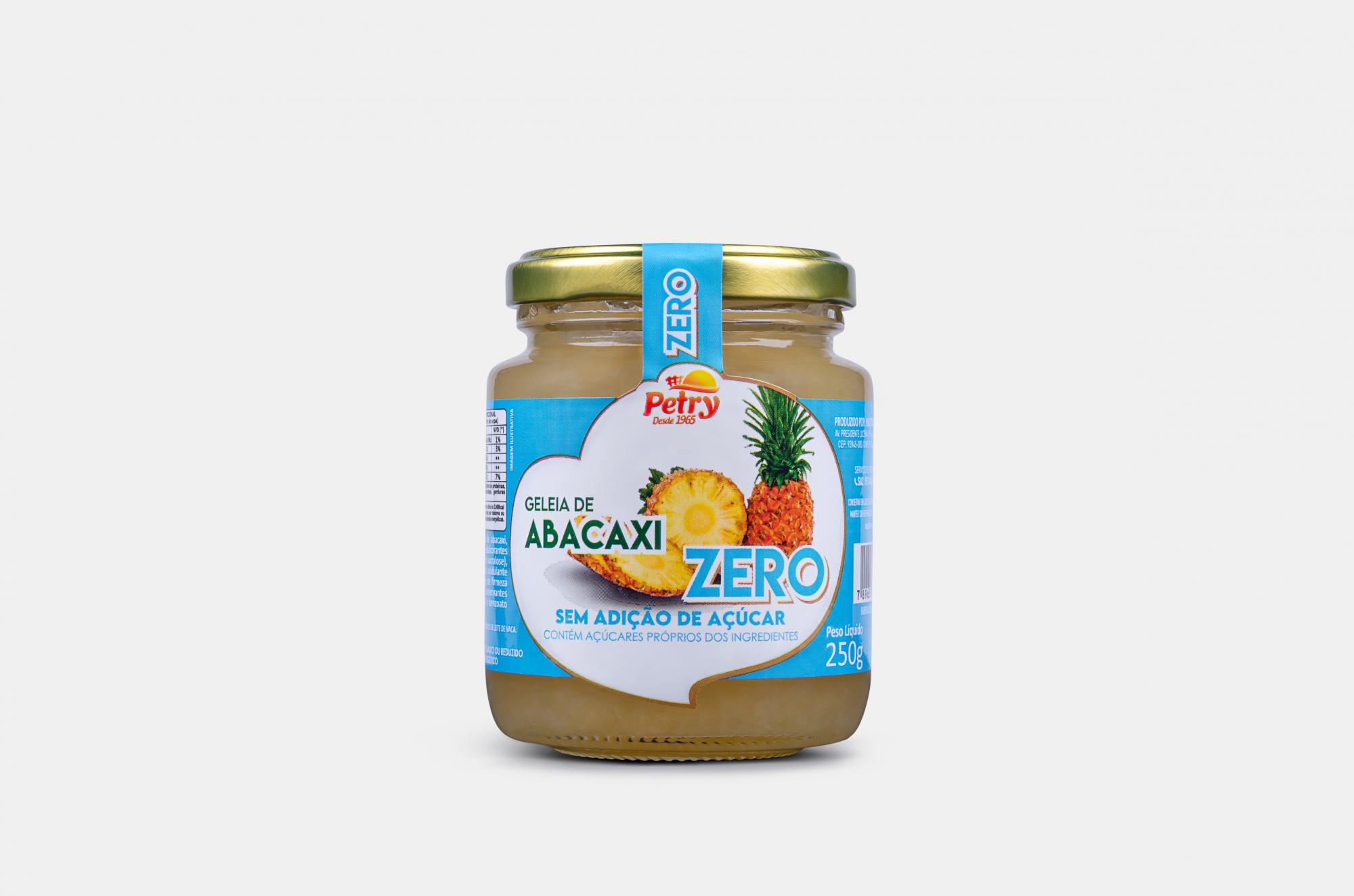 Geleia de abacaxi zero açúcar Petry 250g