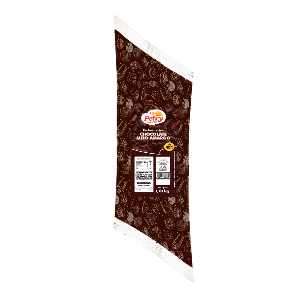 imagem de Recheio sabor chocolate meio amargo Petry 1,01kg Forneável