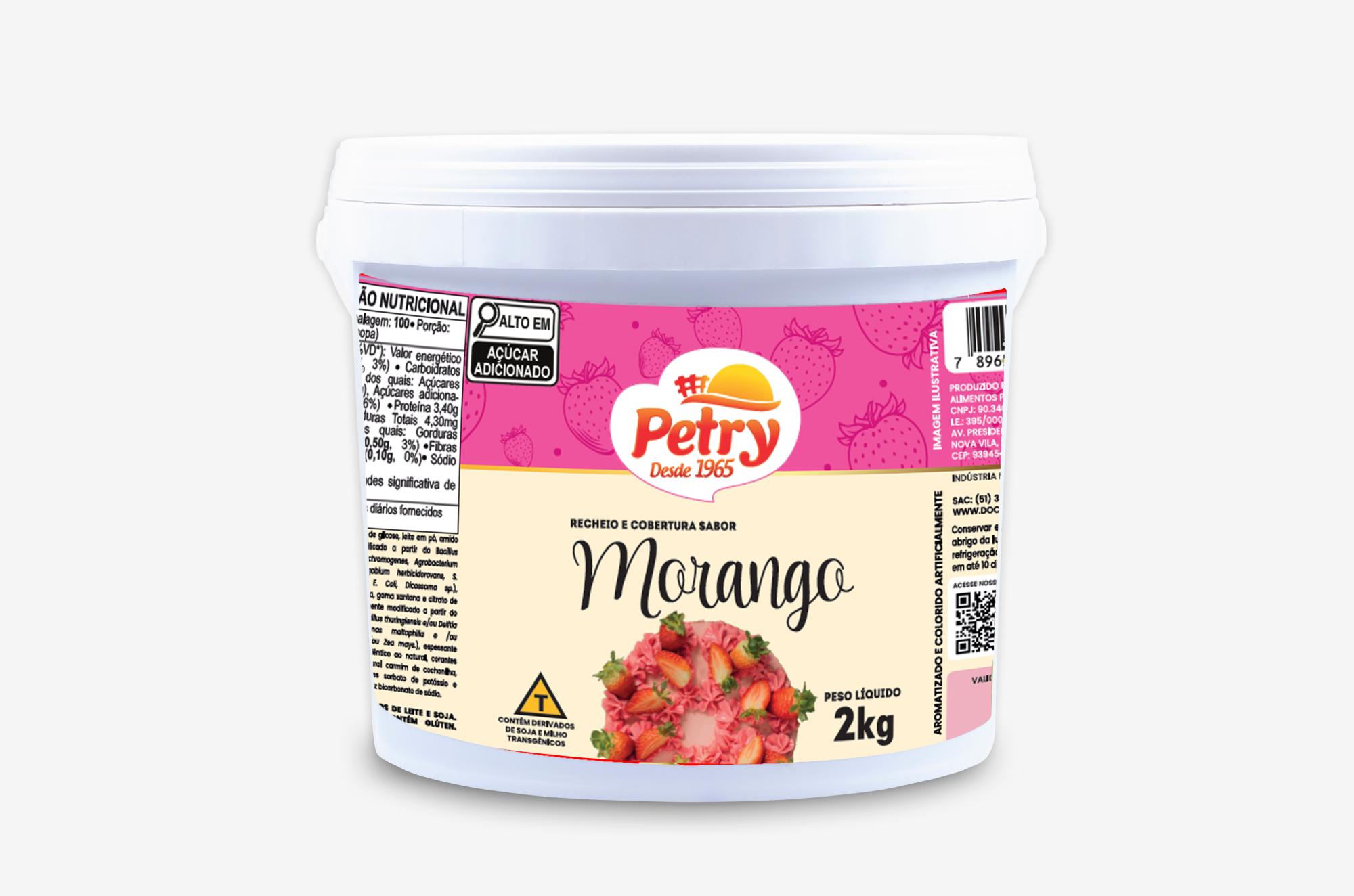 Recheio e cobertura sabor Morango Petry 2kg