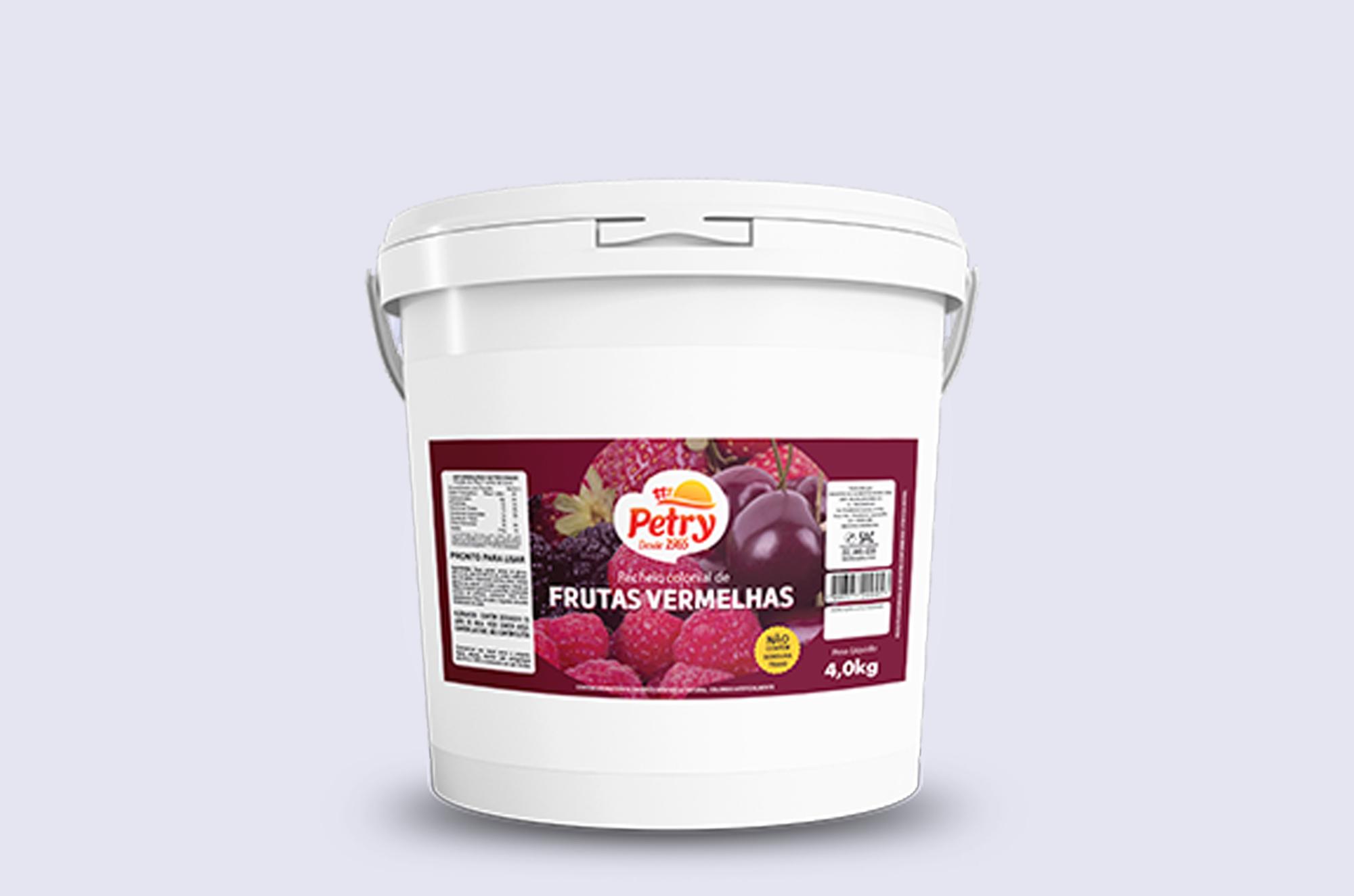 Recheio colonial de frutas vermelhas Petry 4kg Forneável